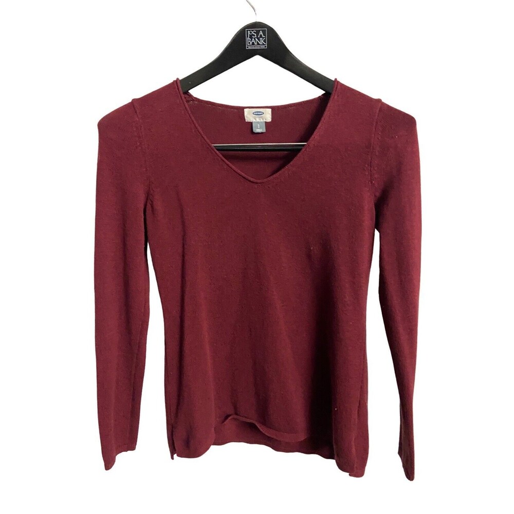 Old Navy Sweater Womens Small Burgundy V Neck Pullover